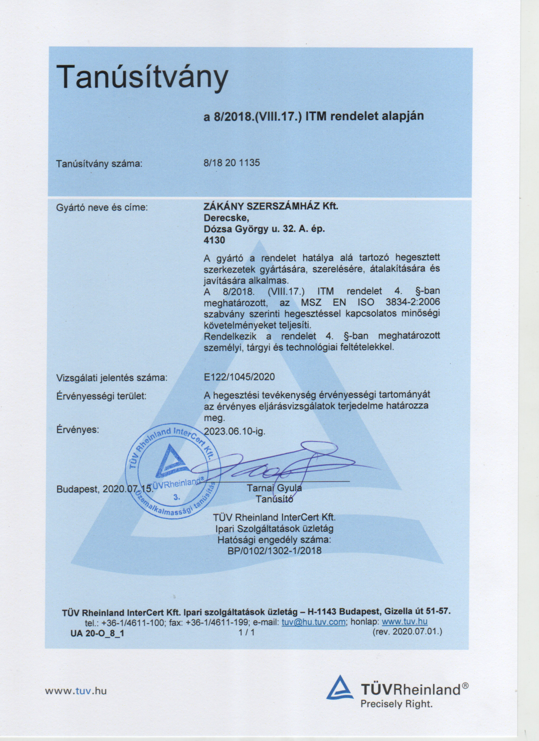 TÜV Certification